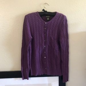 90s vintage eggplant purple Eddie Bauer cardigan
